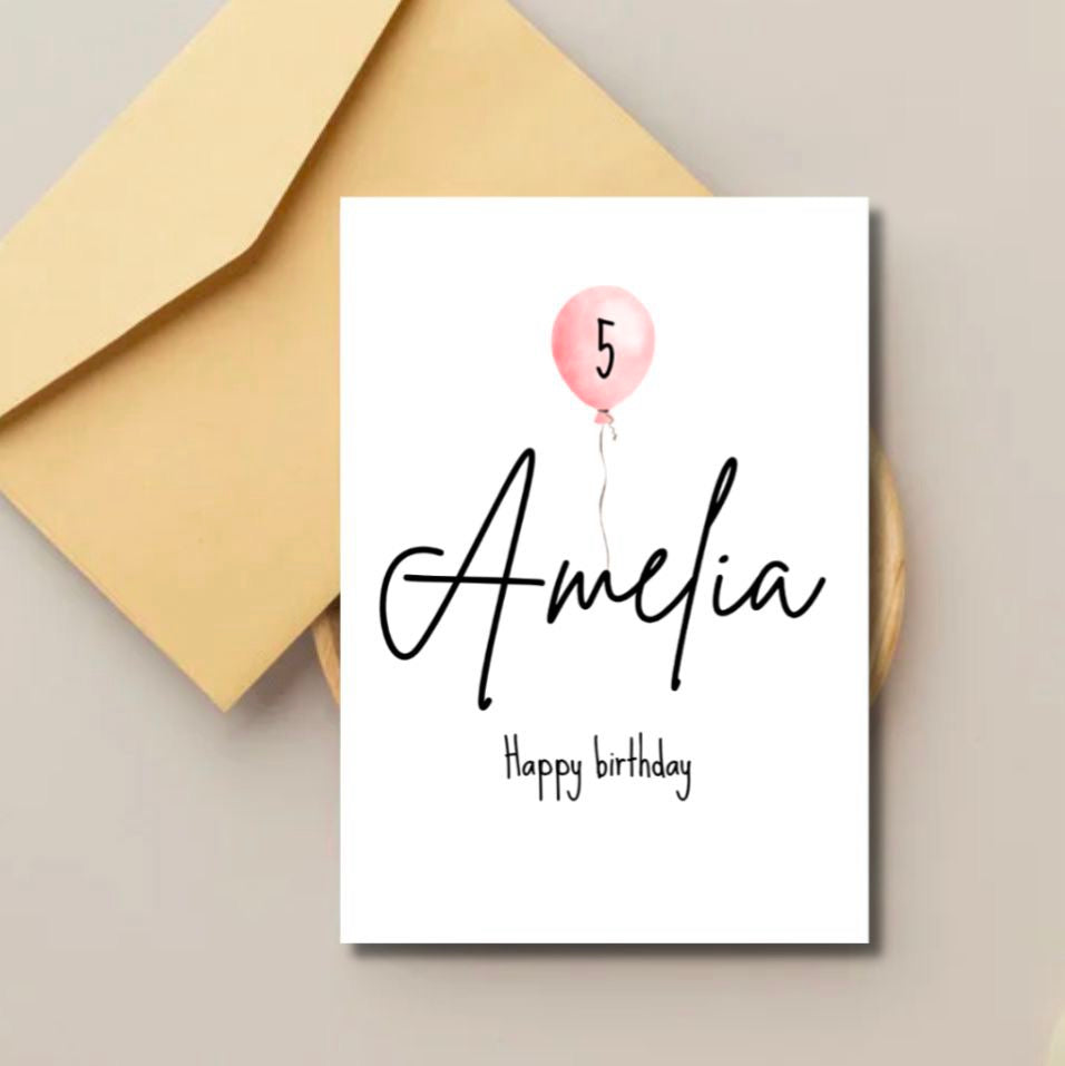 Personalised Named Birthday Card