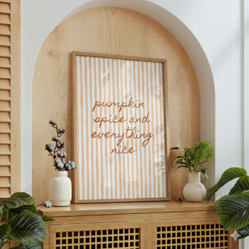 Pumpkin Spice and Everything Nice Print – Autumn Wall Art