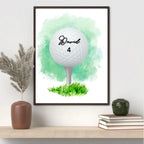 Personalised Name And Number Golf Tee Ball Print