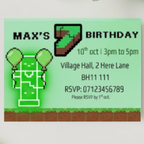 Personalised Minecraft Birthday Invitation | Birthday Party Invite | A6 with Envelope