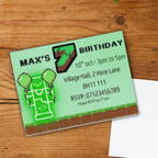 Personalised Minecraft Birthday Invitation | Birthday Party Invite | A6 with Envelope