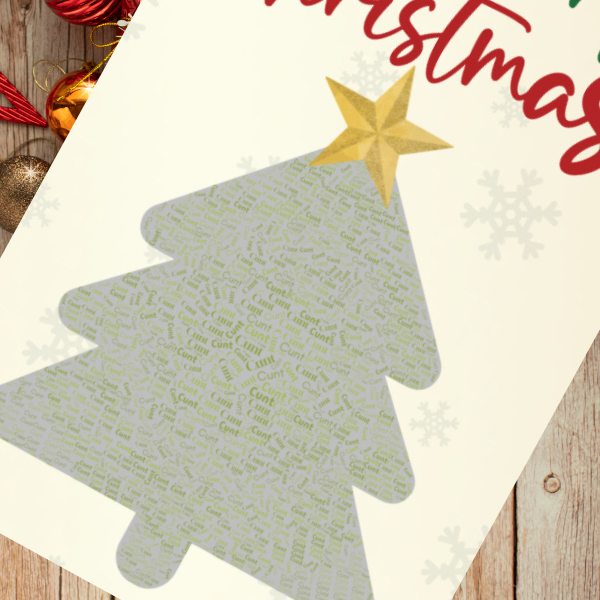 Rude Adult Christmas Card | Funny Xmas Tree Greeting A6 A5