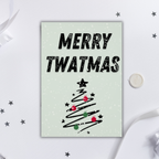Funny Rude Christmas Card – Merry Twatmas | A5 or A6 | With Envelope | Adult Humour Xmas Card