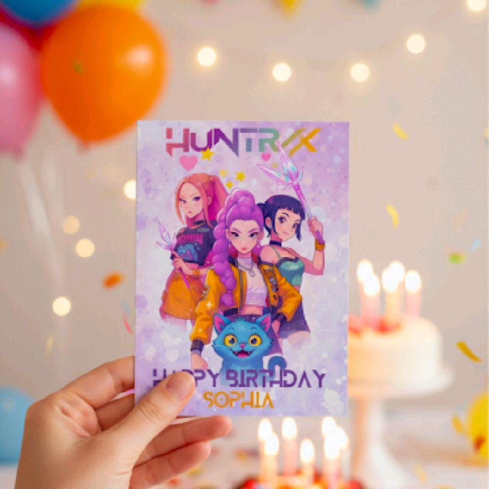 Kids K-Pop Birthday Card With Derpy A5