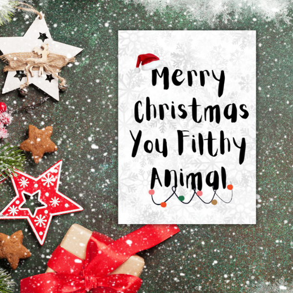 Merry Christmas You Filthy Animal Card | Funny Xmas Card A5 & A6
