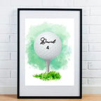 Personalised Name And Number Golf Tee Ball Print