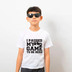 I Paused My Game to Be Here decal. Gamer iron-on vinyl transfer