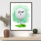 Personalised Name And Number Golf Tee Ball Print