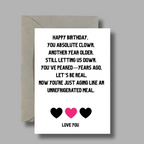 Funny Rude Birthday Card – Sarcastic Roast for Friends or Partner – A6/A5 Matte, Blank Inside