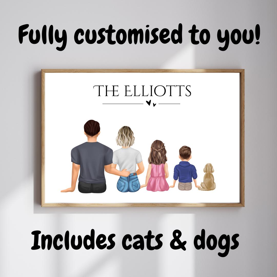 Personalised Family Custom Portrait Print