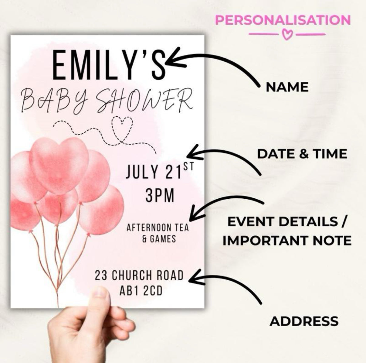 Personalised Baby Shower Invites