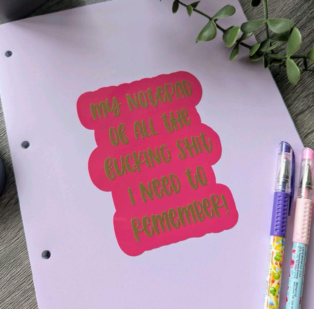 A4 Lilac Paperback Notepad with Funny Quote for everything you need to remember