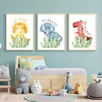 Be Kind, Be Happy, Be Brave Dino Prints Set of 3