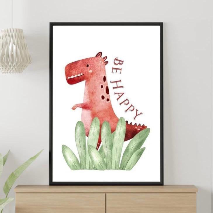 Be Kind, Be Happy, Be Brave Dino Prints Set of 3