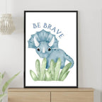 Be Kind, Be Happy, Be Brave Dino Prints Set of 3