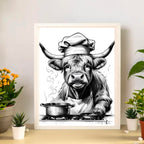 Highland Cow Cooking Print
