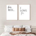 Dear Bed I Love You , Set Of 2