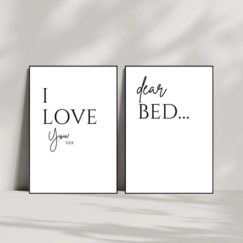 Dear Bed I Love You , Set Of 2