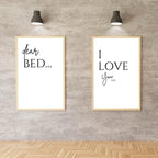 Dear Bed I Love You , Set Of 2