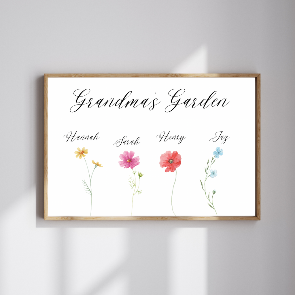 Grandmas Garden Personalised Print