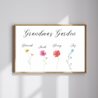 Grandmas Garden Personalised Print