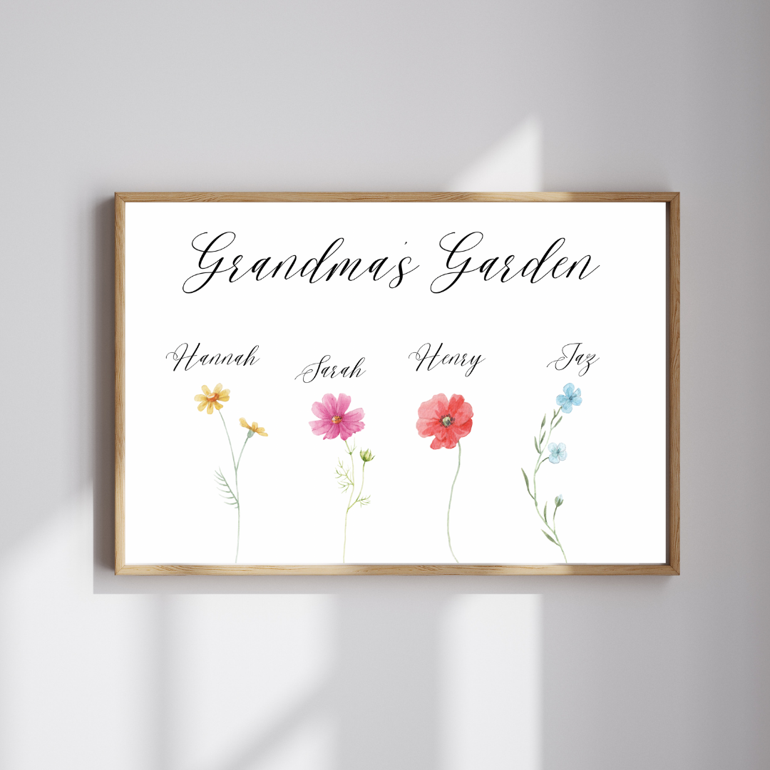 Grandmas Garden Personalised Print