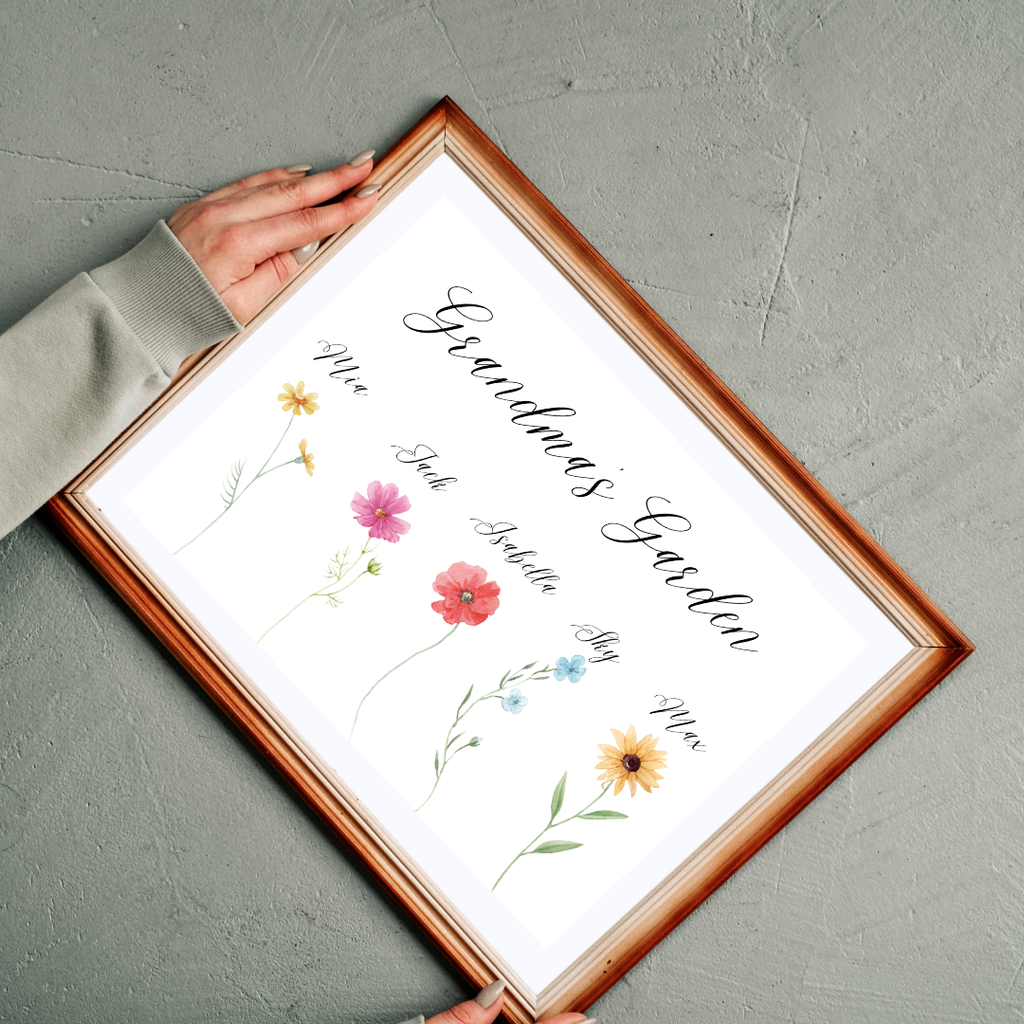 Grandmas Garden Personalised Print