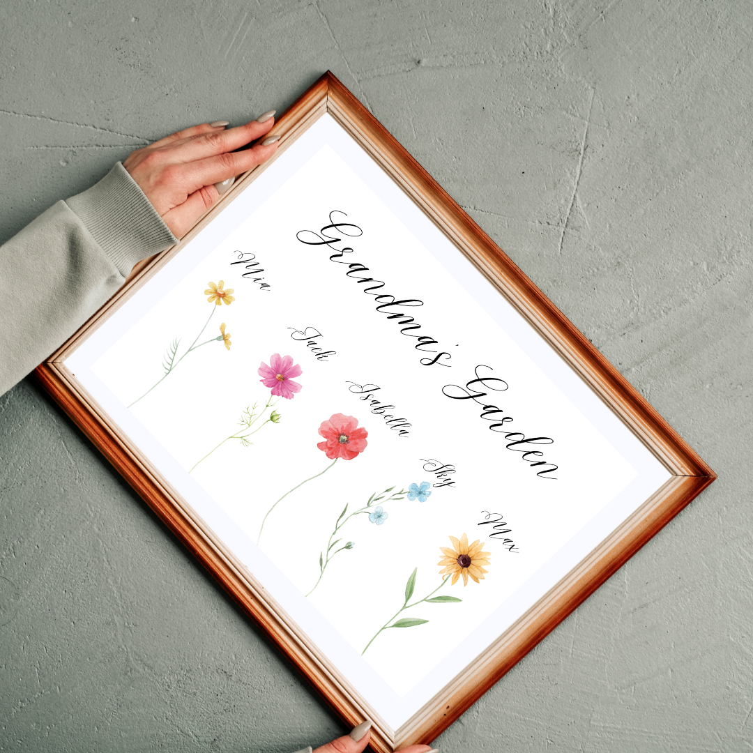 Grandmas Garden Personalised Print