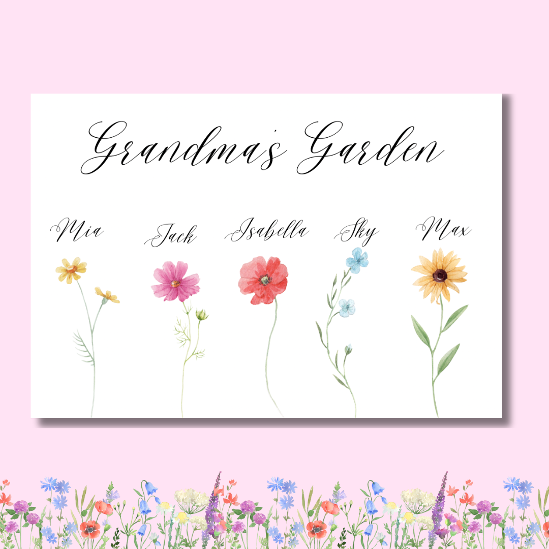 Grandmas Garden Personalised Print
