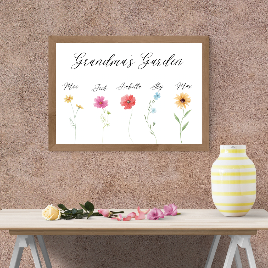Grandmas Garden Personalised Print