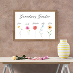 Grandmas Garden Personalised Print