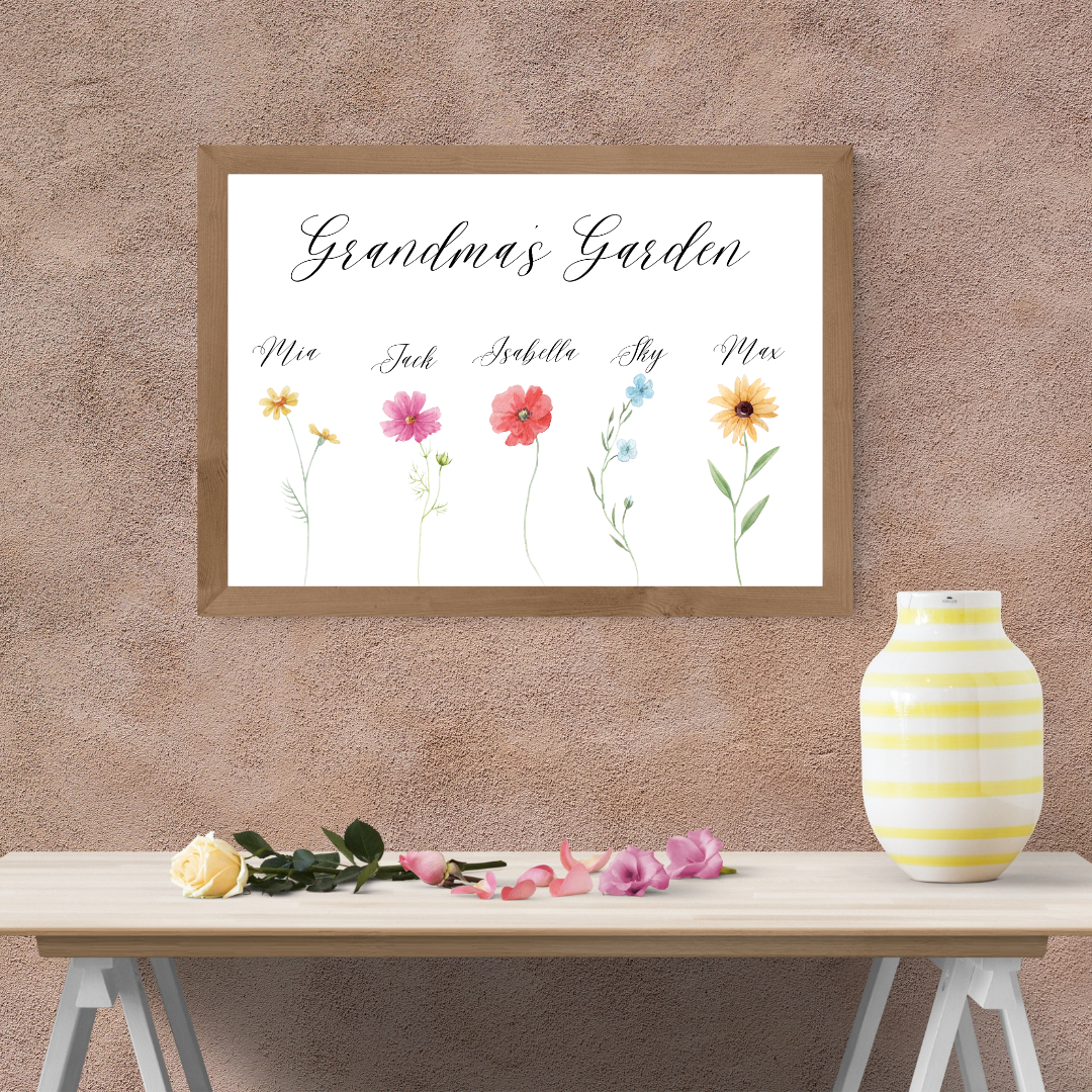 Grandmas Garden Personalised Print