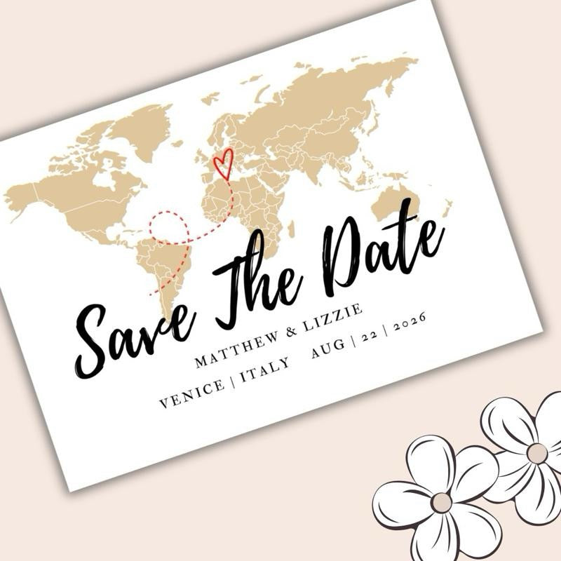 Abroad Wedding - Save the Date Cards