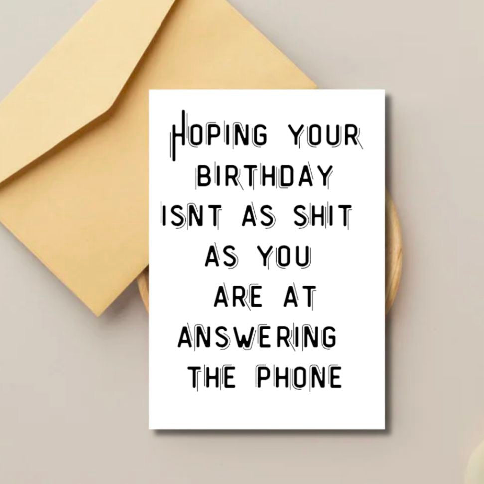Answering The Phone Birthday Card