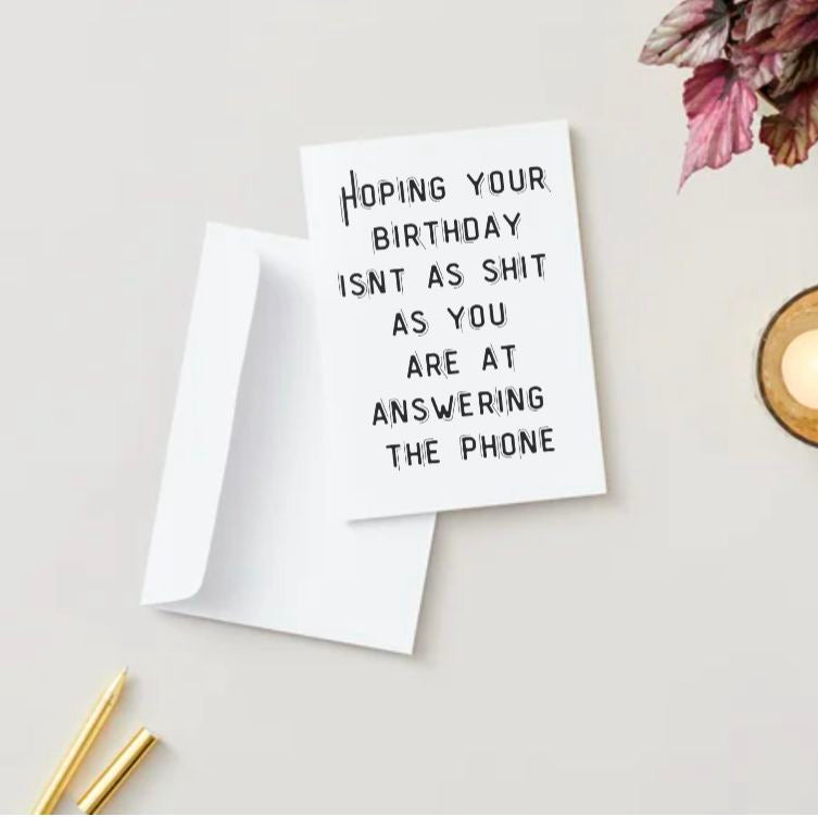 Answering The Phone Birthday Card