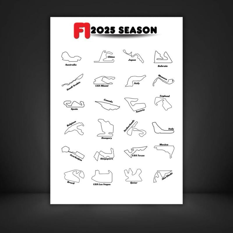F1 All 2025 Season Track Print