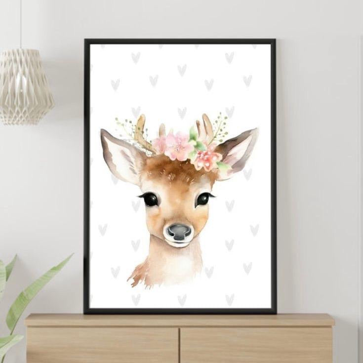 Floral Woodland Animal Prints Set Of 3