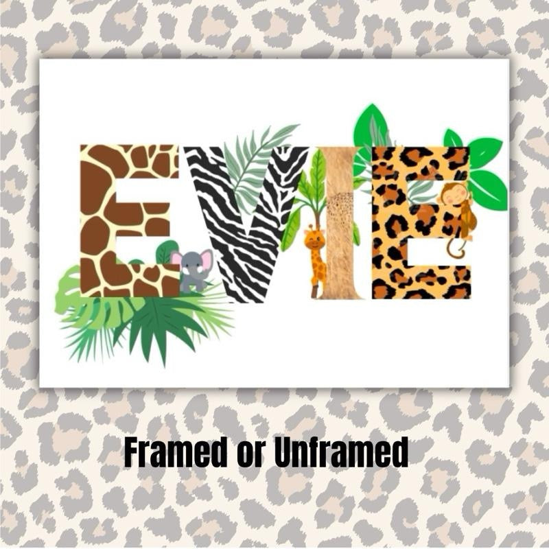 Personalised Jungle Name Print