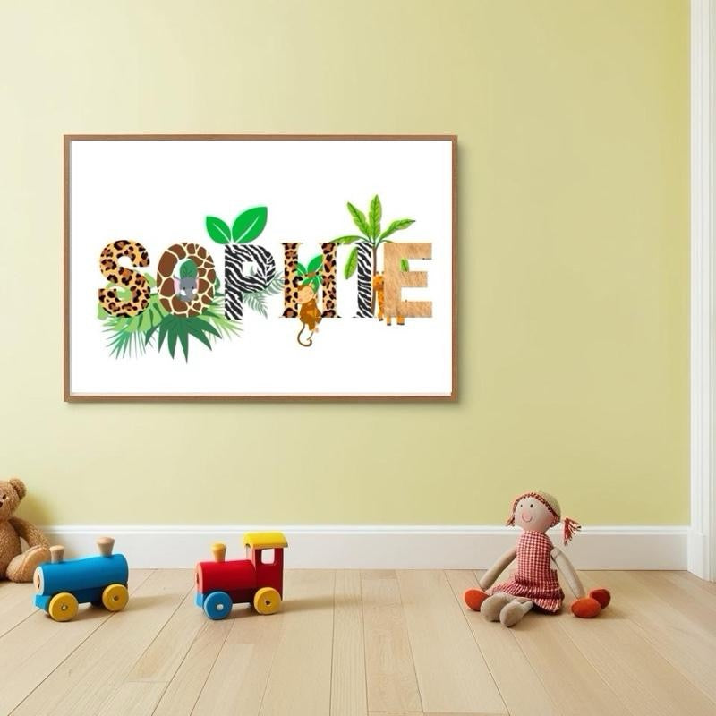 Personalised Jungle Name Print