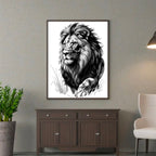 Lion Monochrome Print
