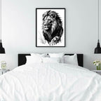 Lion Monochrome Print