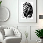 Lion Monochrome Print