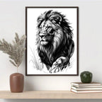 Lion Monochrome Print