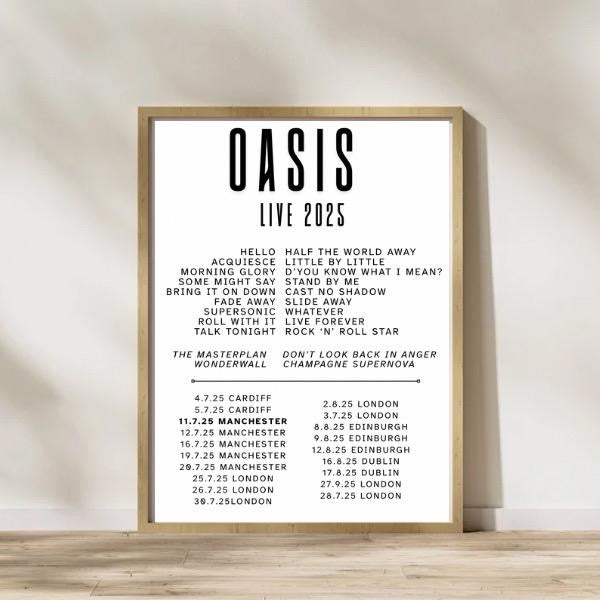 Oasis Live Tour 2025 Print
