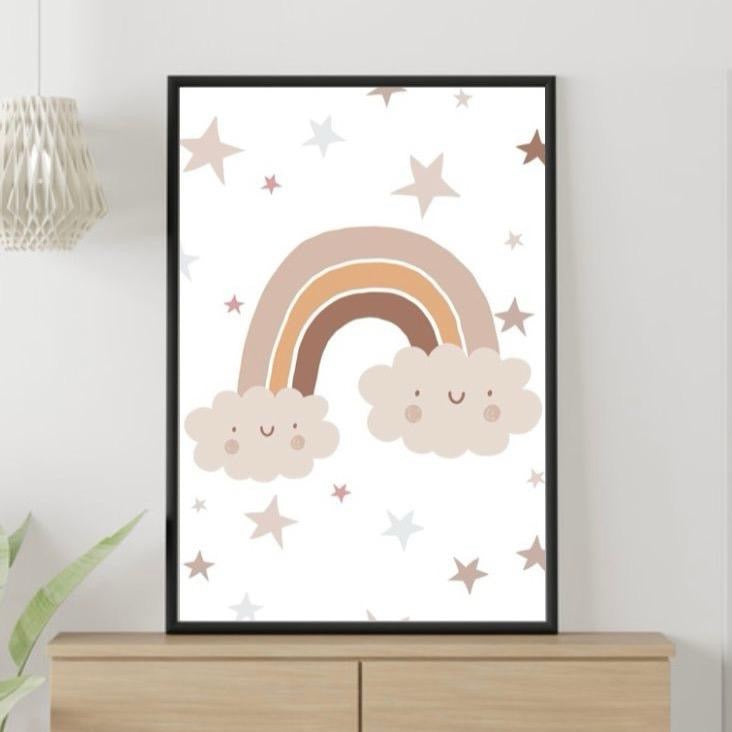 Neutral Sun, Rainbow & Star Prints Set of 3