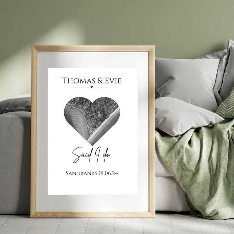 Said I Do Personalised Map Print