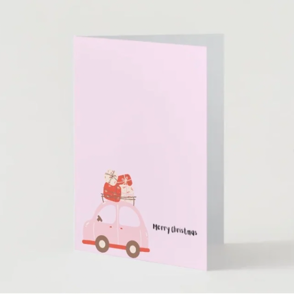 Pack of 12 Pink Christmas Cards – Modern Pastel Festive Designs with Envelopes. Size A6