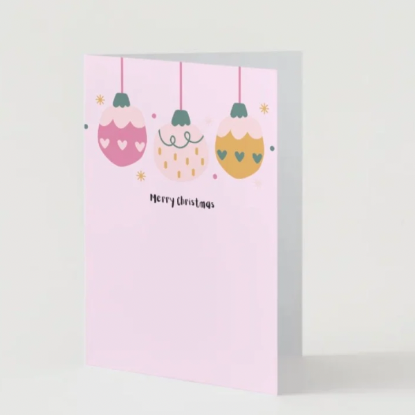 Pack of 12 Pink Christmas Cards – Modern Pastel Festive Designs with Envelopes. Size A6