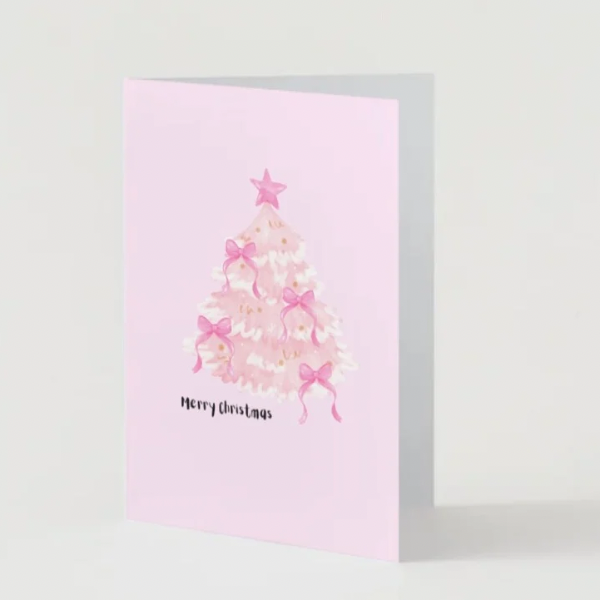 Pack of 12 Pink Christmas Cards – Modern Pastel Festive Designs with Envelopes. Size A6