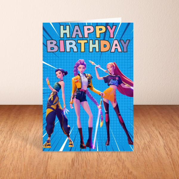 K-pop Demon Hunters A5 Birthday Card.